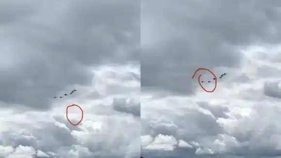 Ovni apareció junto a aviones que realizaban maniobras por la independencia de Colombia