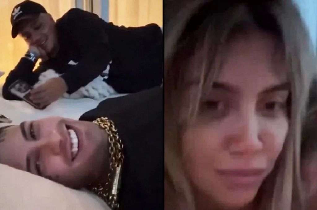 Wanda Nara junto a L-Gante  y Kennys Palacios