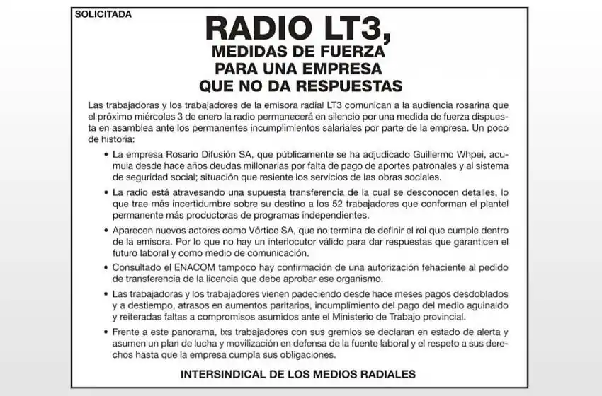 Sigue el conflicto en LT3