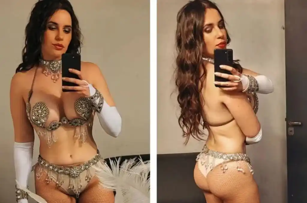 Alma Gandini, la hija de Laura Ubfal, sorprende como vedette de los ’80 en ATAV 2