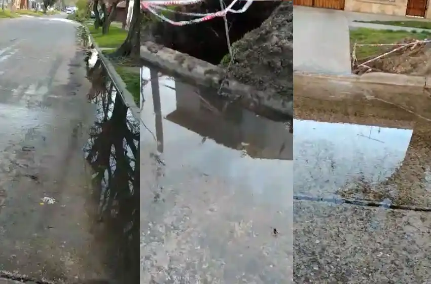 Denuncian que se perdieron más de 300 mil litros de agua potable por un caño roto