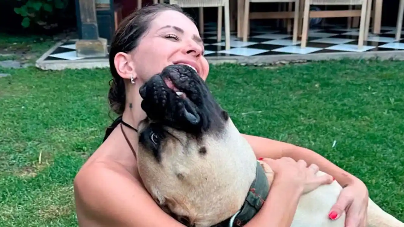 Salvaron al perro de la China Suárez de ahogarse en la laguna de Nordelta: la foto del asustado animalito