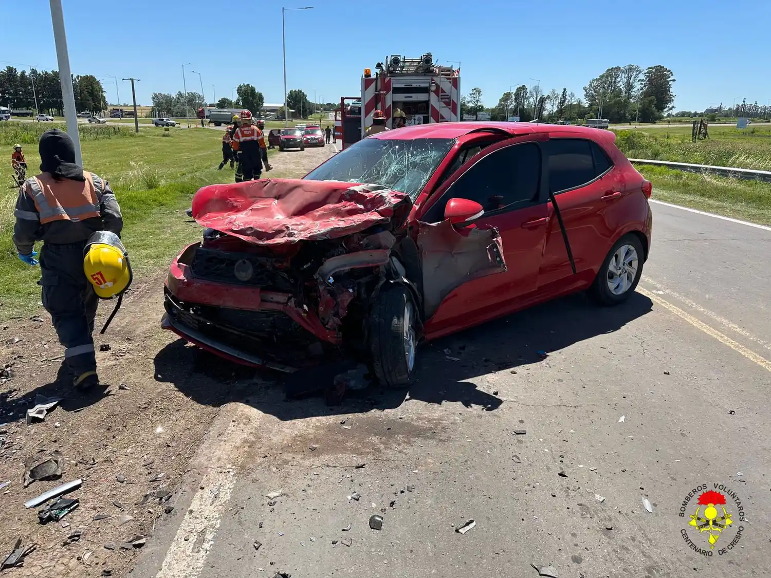 Accidente con lesionados sobre Ruta Nacional 131 en cercanías de la rotonda