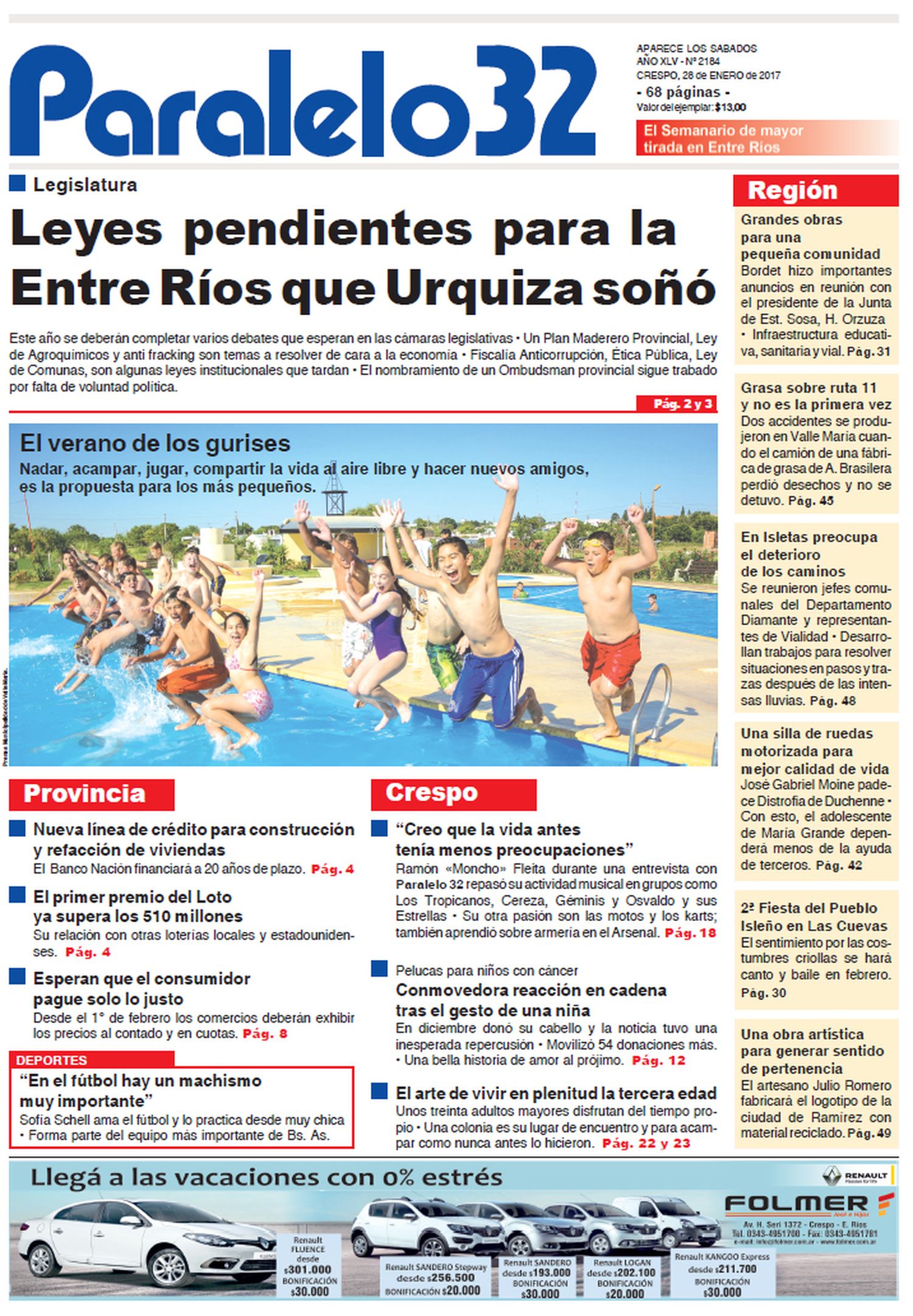 La tapa de Paralelo 32 edición Crespo