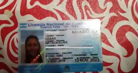 Encontraron la licencia de Natalia Elisa César