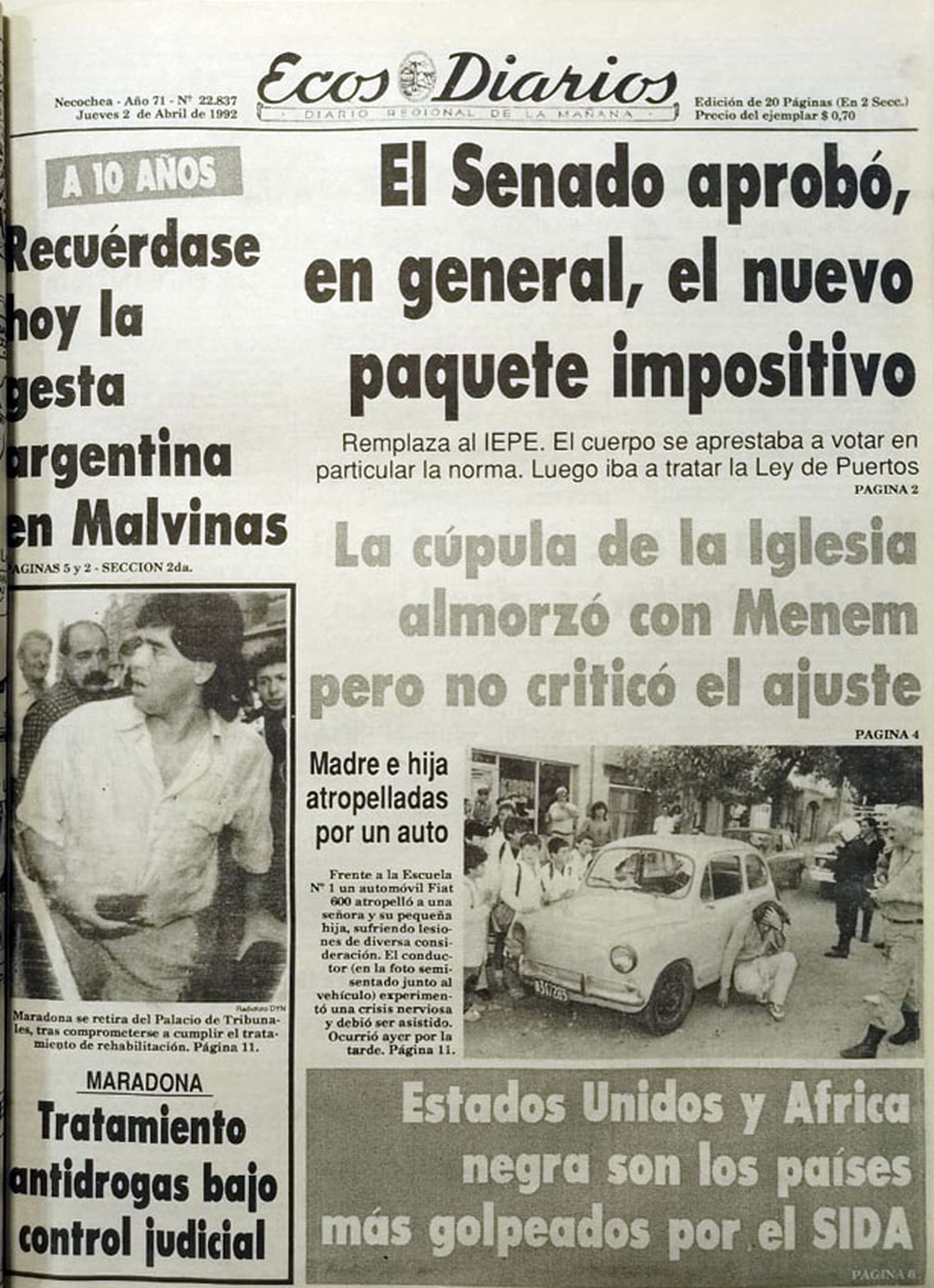 Jueves 2 de abril de 1992