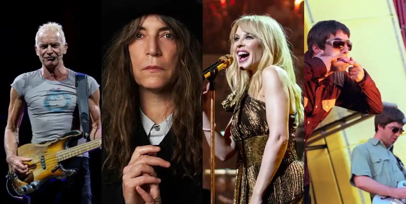 Sting en formato trío; Patti Smith con la performance “Correspondences”, Kylie Minogue con su deslumbrante “Tension Tour” y los hermanos Gallagher al frente de la reunión de Oasis serán protagonista de un año musical. Fotos: Archivo El Litoral