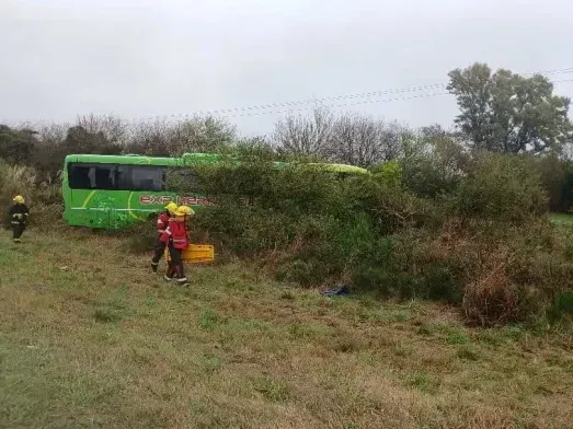 Ruta 12: un camión perdió una rueda y un colectivo despistó en El Palenque