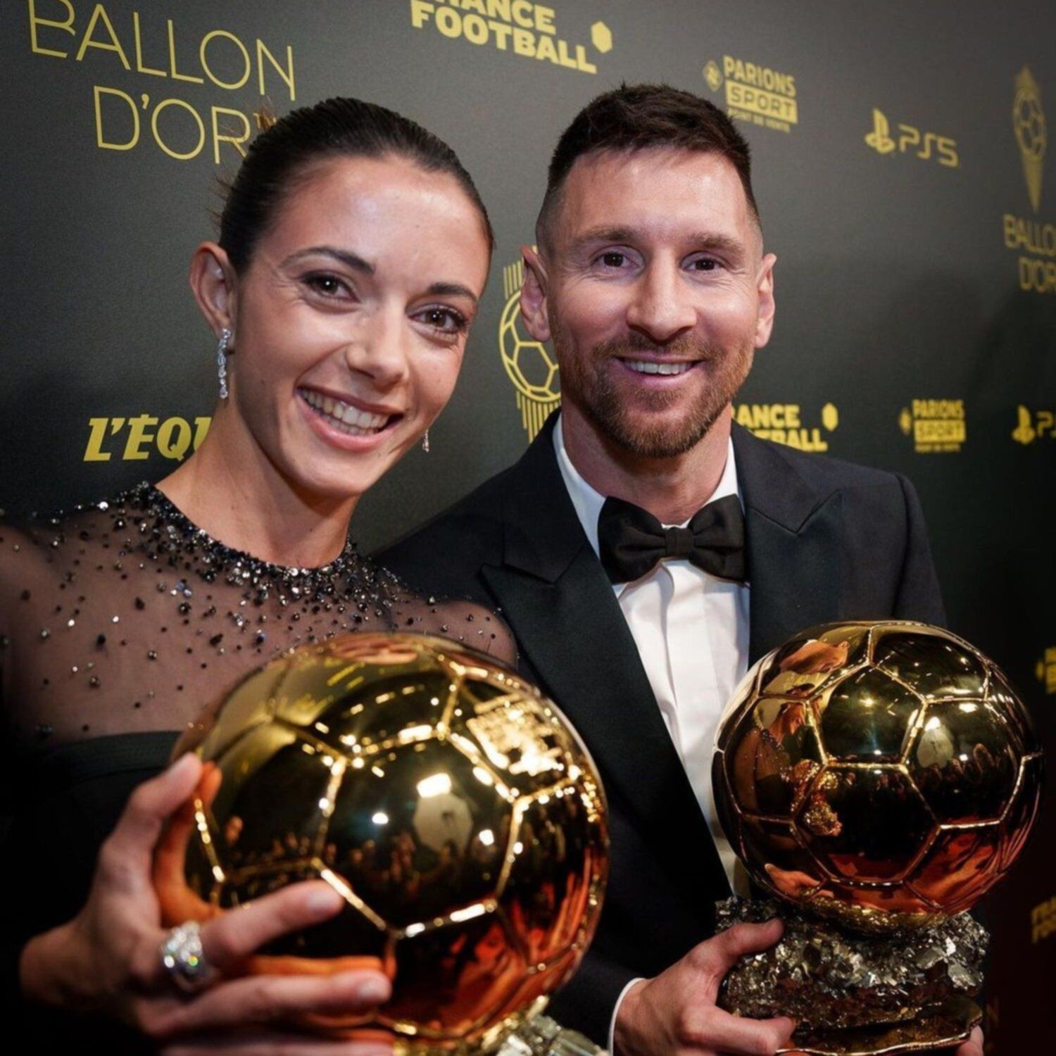 Aitana Bonmatí y Lionel Messi: los looks más impactantes del Balón de Oro