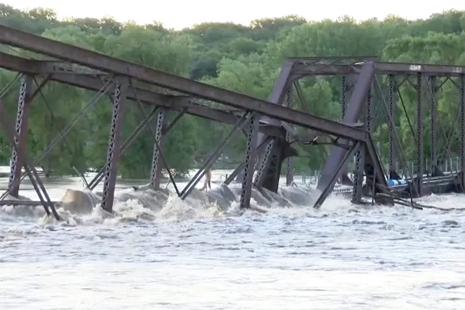 A view on Monday of a railroad bridge that used to connect North Sioux City