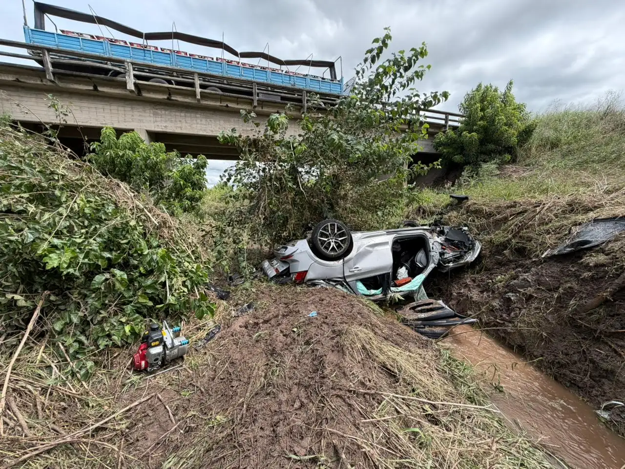 Trágico siniestro en la Ruta 12: murió un empresario crespense al volcar su automóvil