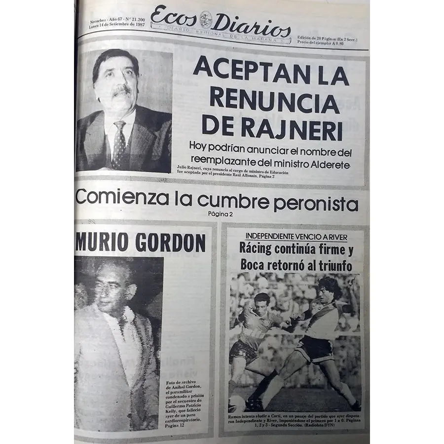 Lunes 14 de septiembre de 1987