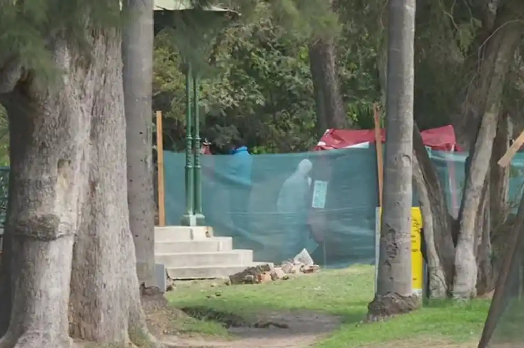 Bomberos y efectivos de la Ciudad trabajan en el lugar.