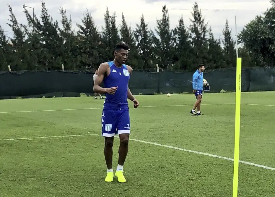Casierra tuvo su primer entrenamiento en Racing