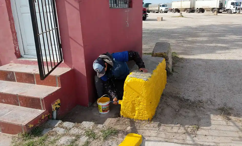 Mantenimiento en la playa de camiones