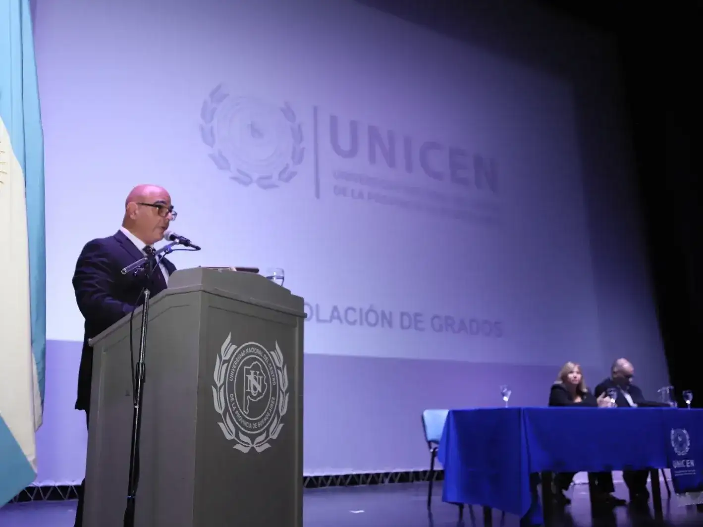 Claudio Aciti, decano de Exactas, en el acto.