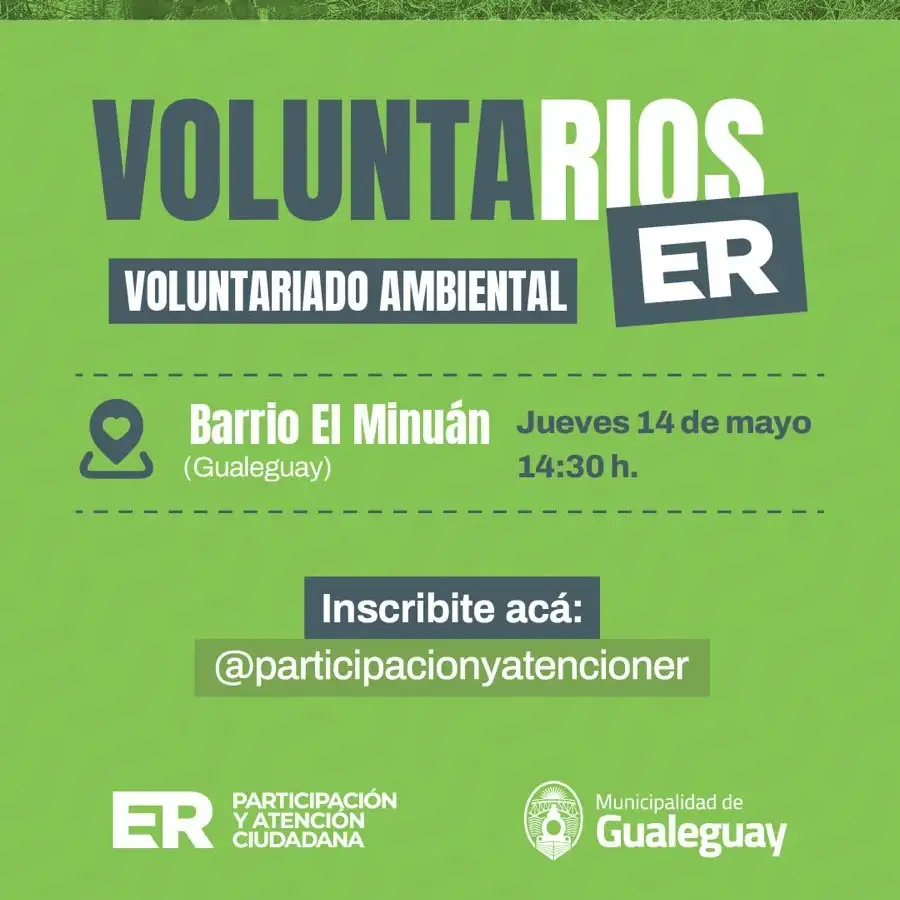 Convocan a un voluntariado ambiental en Barrio Minuán