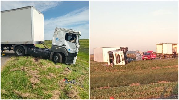Accidente en Ruta 2: un muerto tras el vuelco de un camión rumbo a Mar del Plata, corte total y desvíos en el tránsito