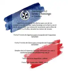 Asociación Civil Santo Domingo de Guzmán recibe propuestas para desarrollar colonia de vacaciones