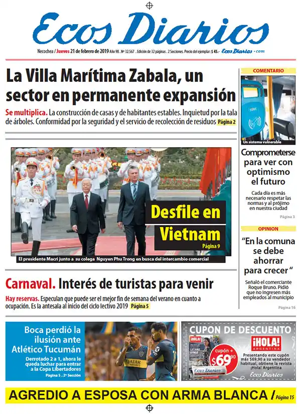 Tapa del 21 de febrero de 2019