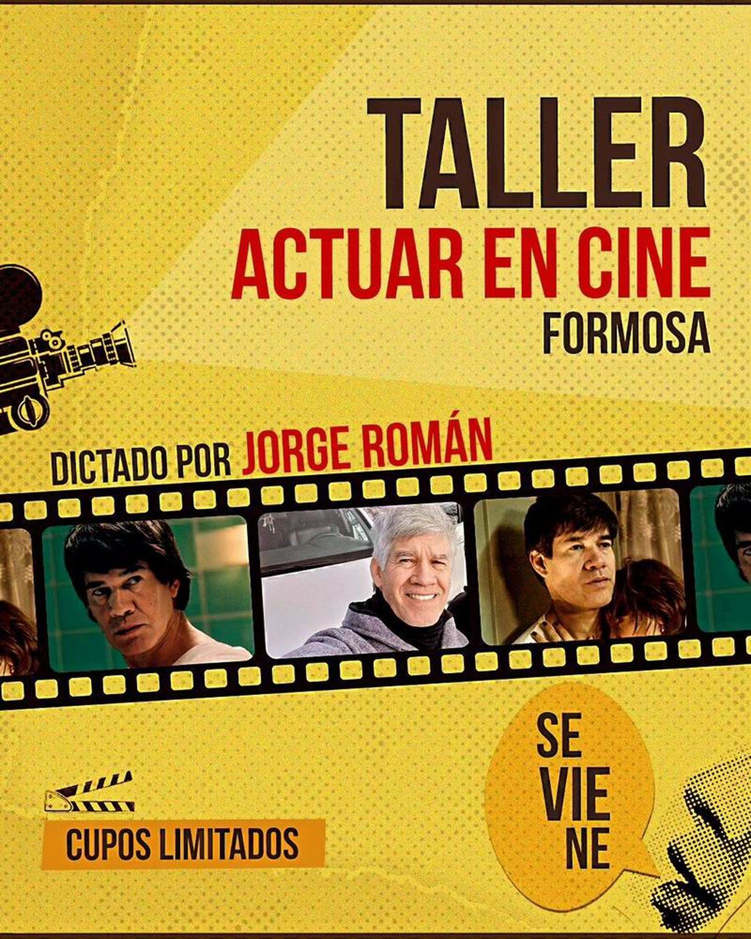 Jorge Román dictará en Formosa el taller Actuar en cine