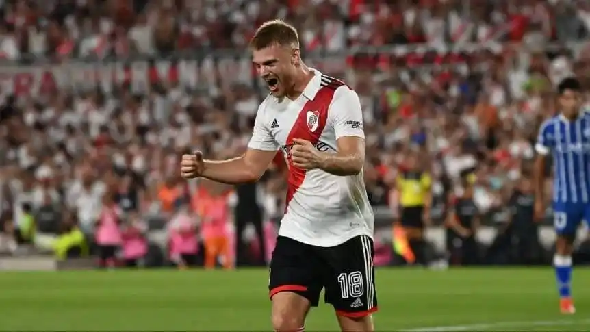 River goleó a Godoy Cruz con un doblete de Lucas Beltrán y es escolta