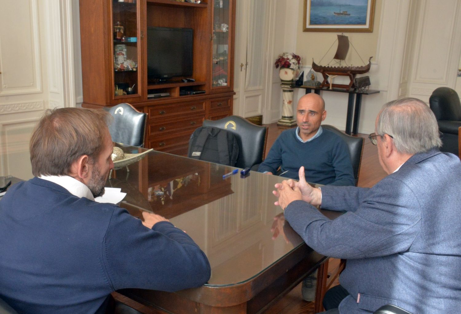 Lunghi, Lafosse y Galizio firmaron el convenio.