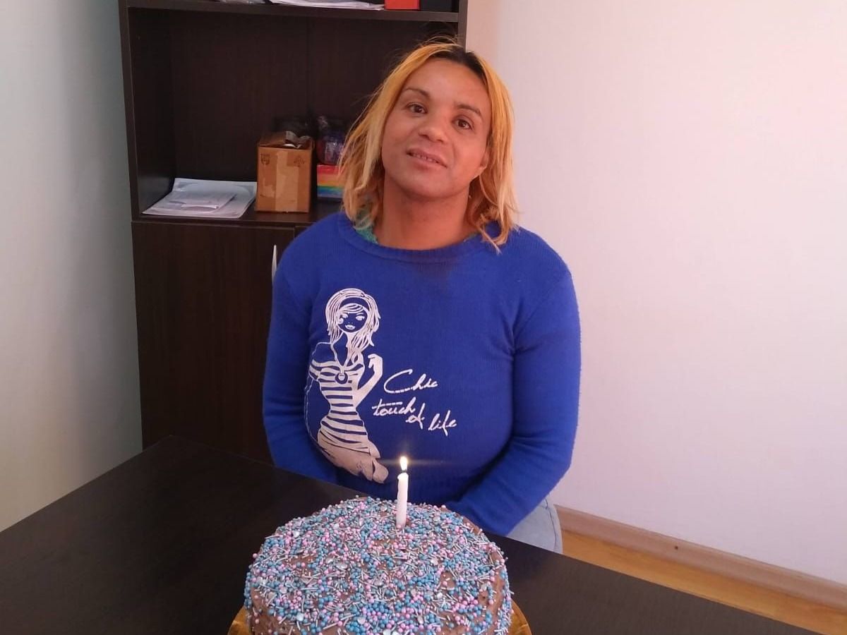 Yaya, en el festejo de un cumpleaños.