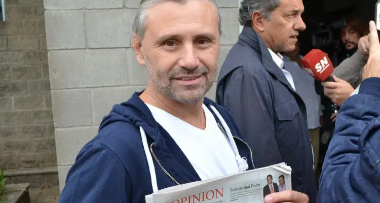 Marcos Di Palma acompañó a Daniel Scioli en su paso por San Pedro