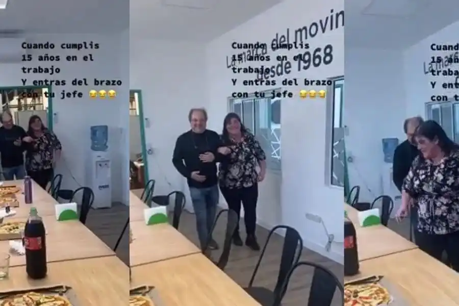 Cumplió 15 años en la empresa, festejó a lo grande: “Del brazo con tu jefe”