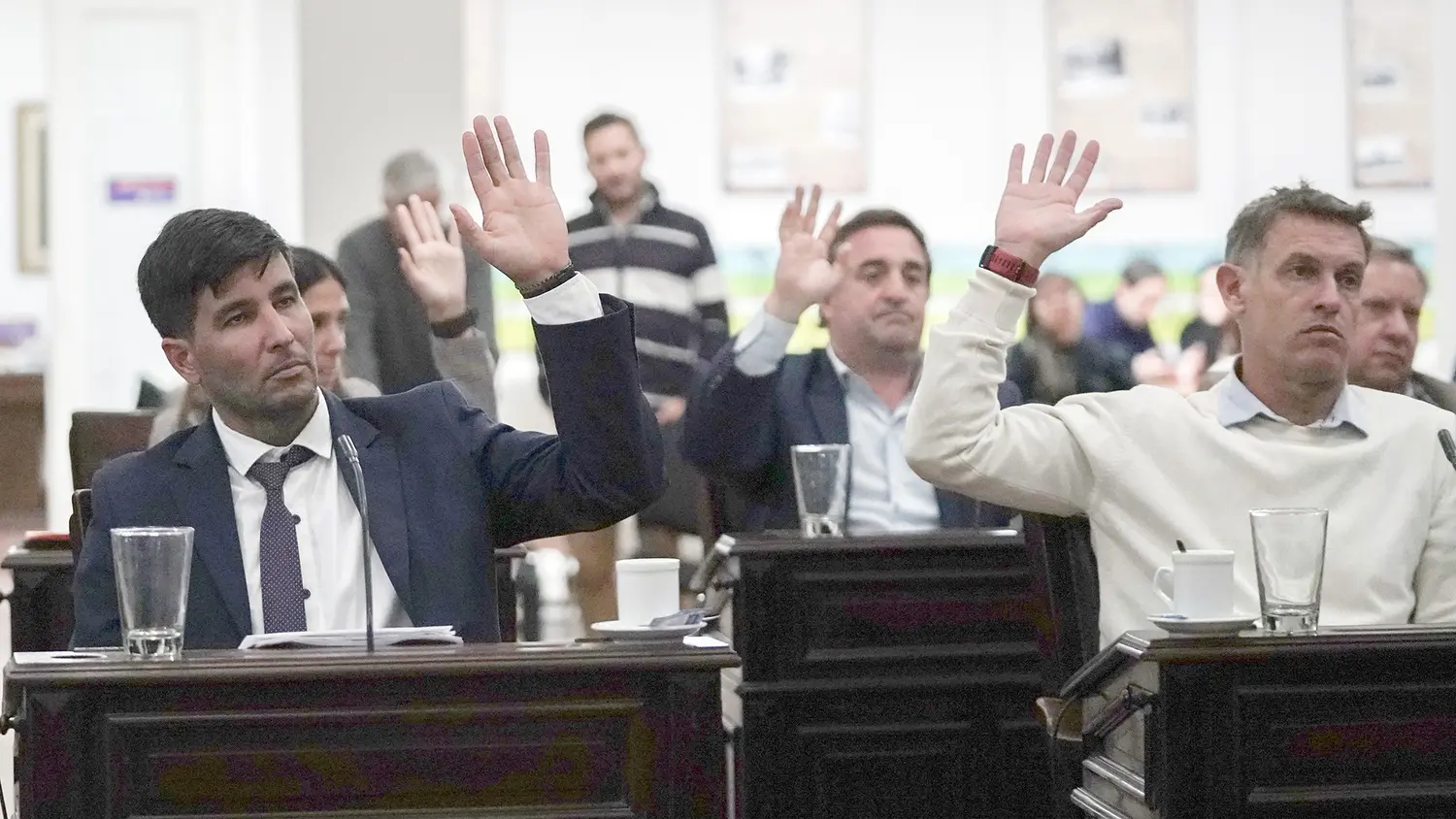 Aval del Concejo Deliberante. Rodrigo Irigoyen, Guillermo Sánchez y Juan Pablo De La Hera