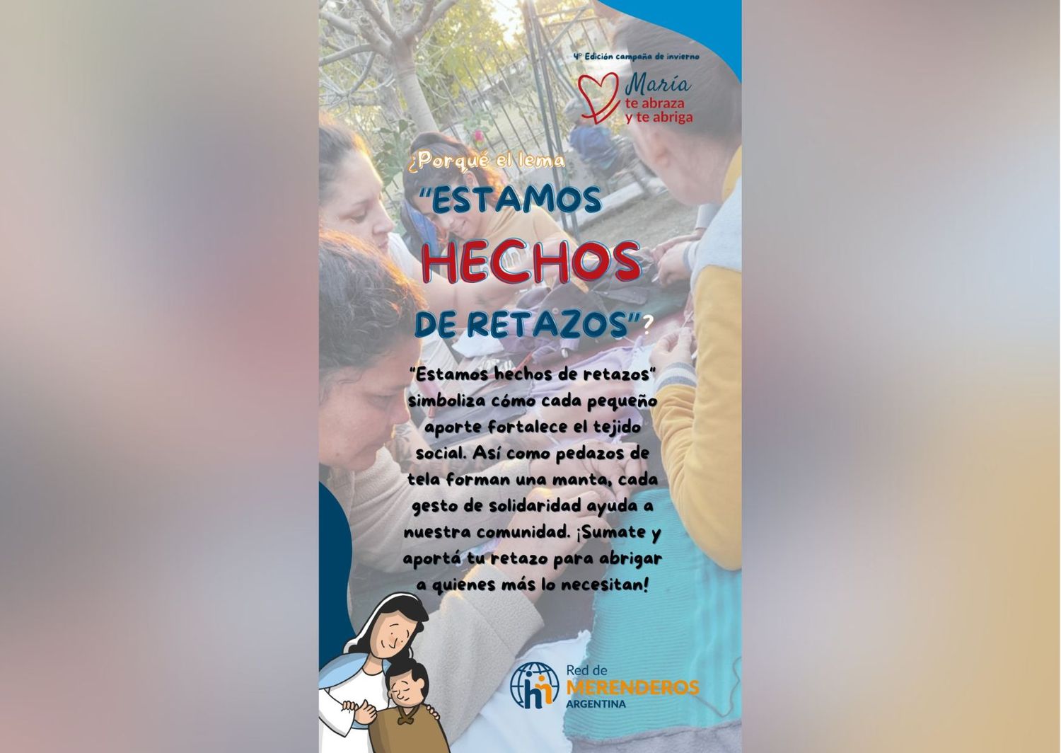 Comedor Benefactora participa de la campaña de abrigo: “Estamos hechos de retazos”