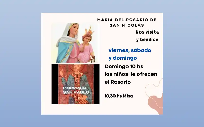 María del Rosario de San Nicolás visita la Parroquia San Pablo