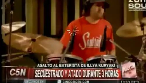 Violento asalto al baterista de Illya Kuryaki: "Me taparon la boca y me ataron de pies y manos"