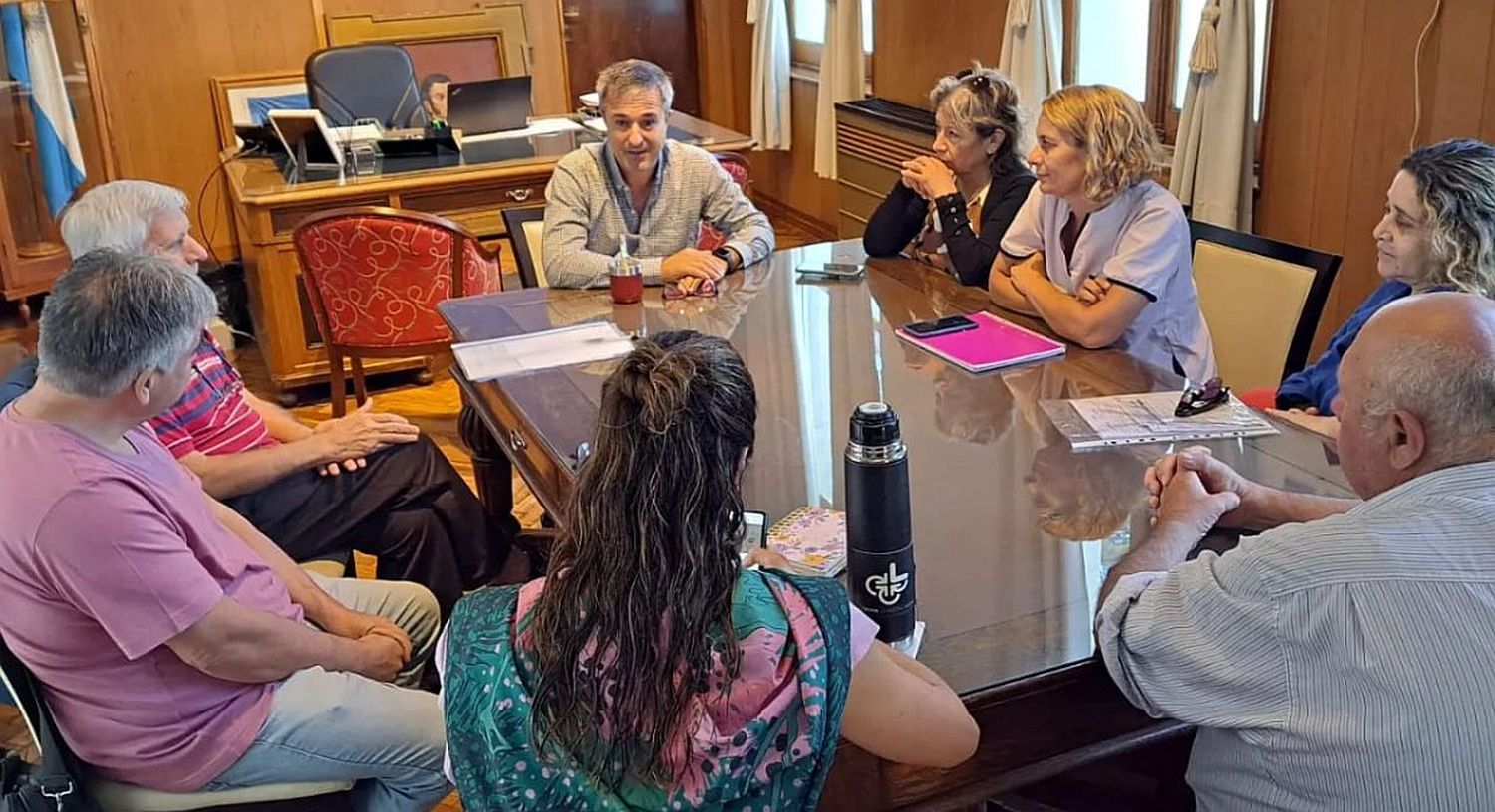 Lobería: El intendente Barrena con gremialistas