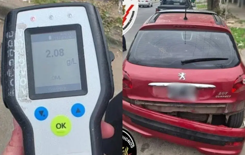 Demoraron a un conductor que circulaba alcoholizado por zona oeste y chocó un auto estacionado