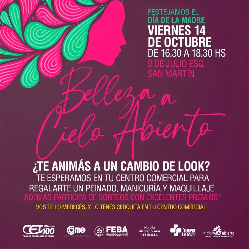 "Belleza a Cielo Abierto" en el Día de la Madre, una nueva propuesta de la Cámara Empresaria