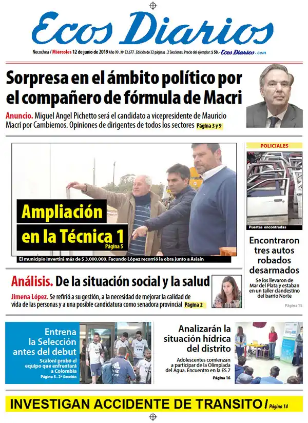 Tapa del 12 de junio de 2019