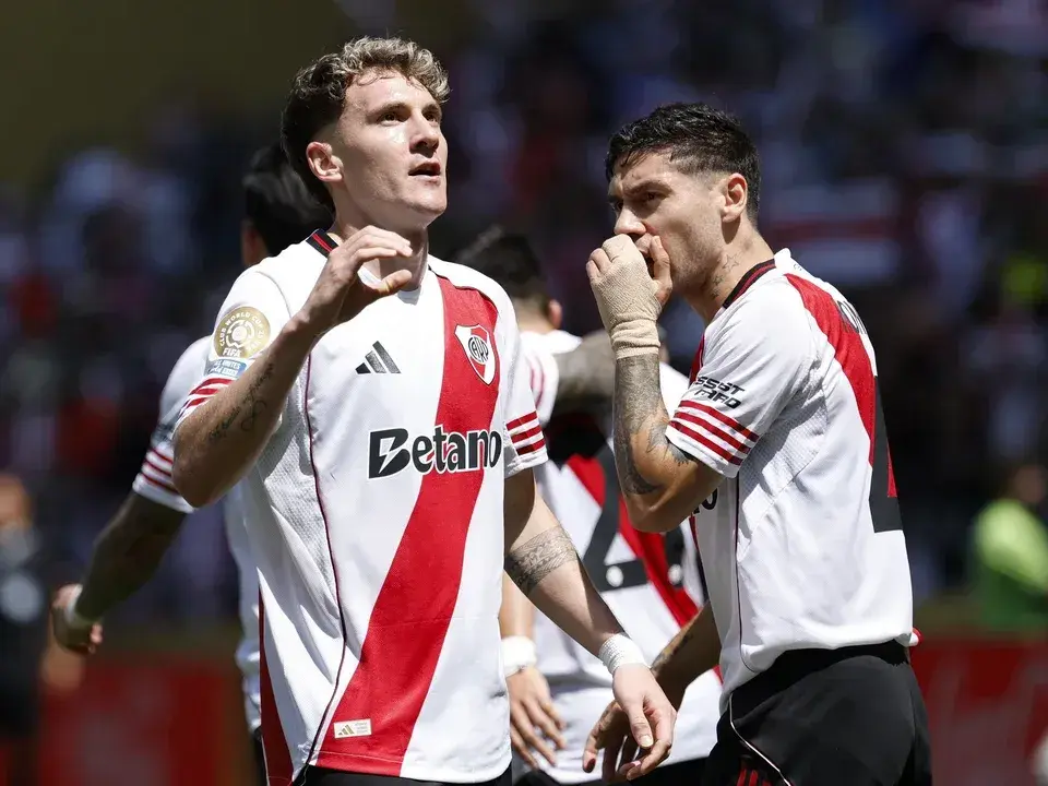 Facu Colidio, autor del primer gol del "Millonario" en Seattle.