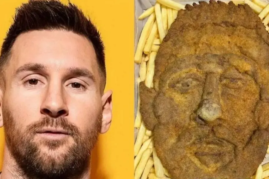 Messimanía: un restaurante creó una milanesa con la cara de Lionel Messi