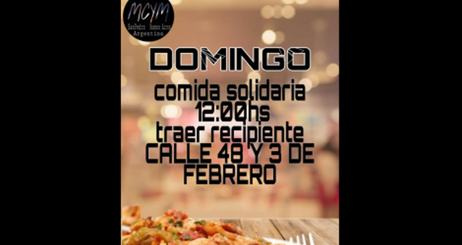 Comida solidaria en calle 48 y 3 de Febrero