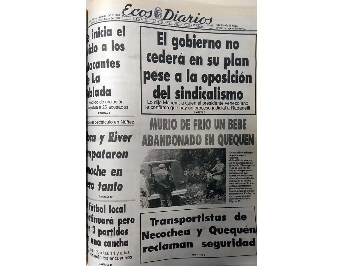 Jueves 20 de julio de 1989