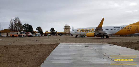 Inédita operación de Flybondi en Puerto San Julián: fotos y videos