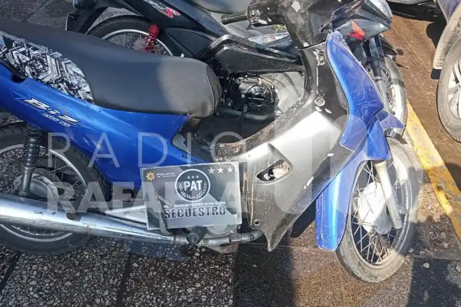 Una rafaelina circulaba con una motocicleta robada: tenía pedido de secuestro desde hace más de diez años