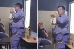 Suspenden a dos policías tras ser filmados consumiendo alcohol dentro de una comisaría en Chaco