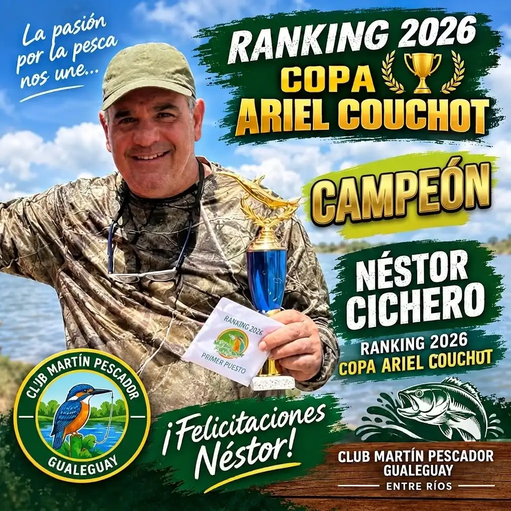 Club Martín Pescador cerró su Ranking 2026 con Néstor Cichero como campeón