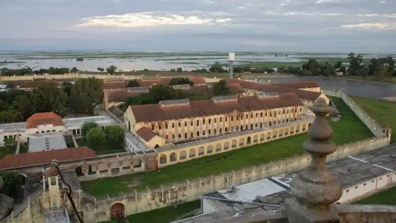 La imagen desde arriba del Servicio Penitenciario de Coronda.