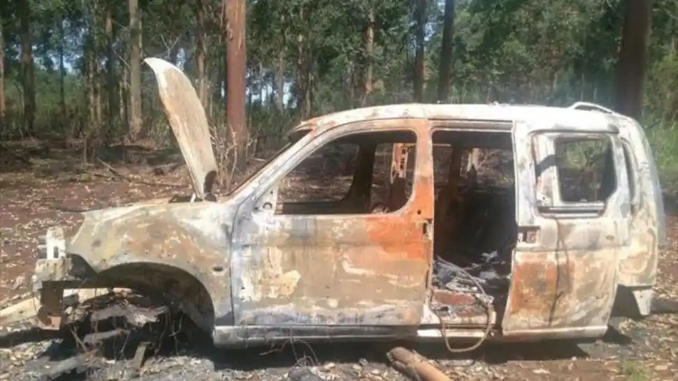 Apareció incendiada la camioneta de los entrerrianos desaparecidos
