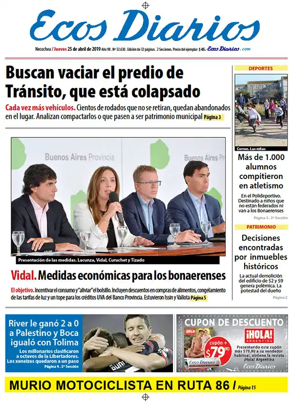 Tapa del 25 de abril de 2019