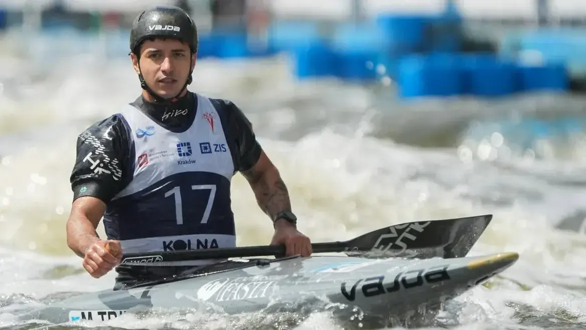 El necochense Manuel Trípano ganó la medalla de oro en C1 Slalom Paralelo